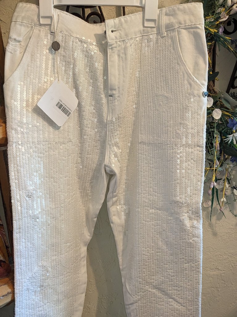 Nwt Twin Set Jeans With Sequins/Boyfriend Cut From Italy 30 X 28